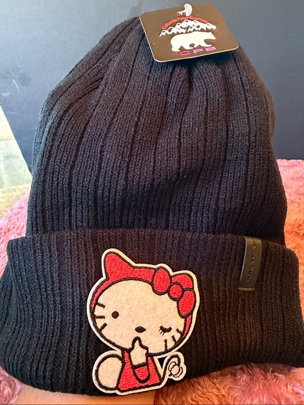 Sanrio Hello Kitty Black Beanie NWT